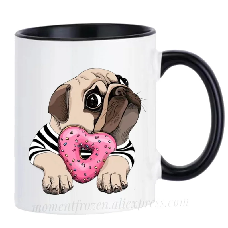 French Bulldog Cups Funny Cute Frenchie Bull Dog Coffee Mugs Doggy Lady Gifts Ceramic Tableware Tea Teaware Coffeeware Drinkware