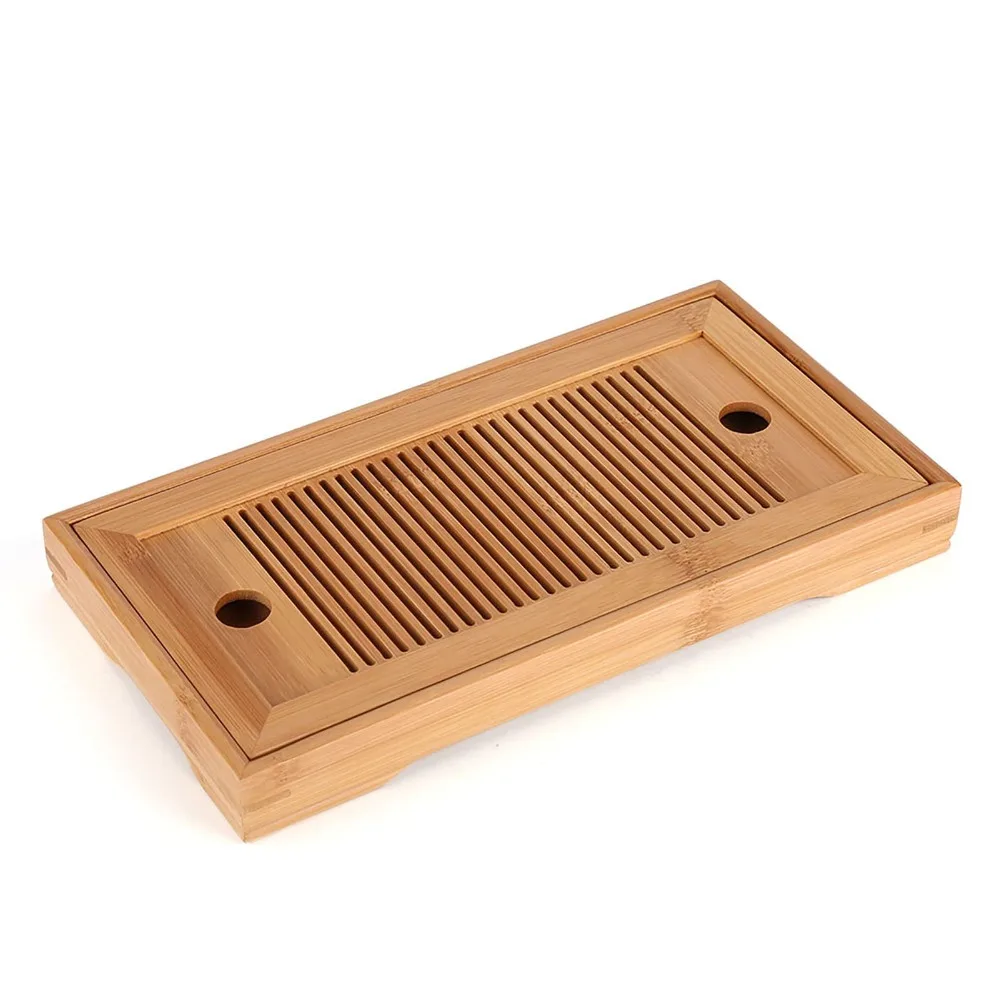 

Bamboo Tea Tray Gongfu Drainage Serving Board Chinese Style Teaware Table Top Organizer Home Office Ceremony Accessories