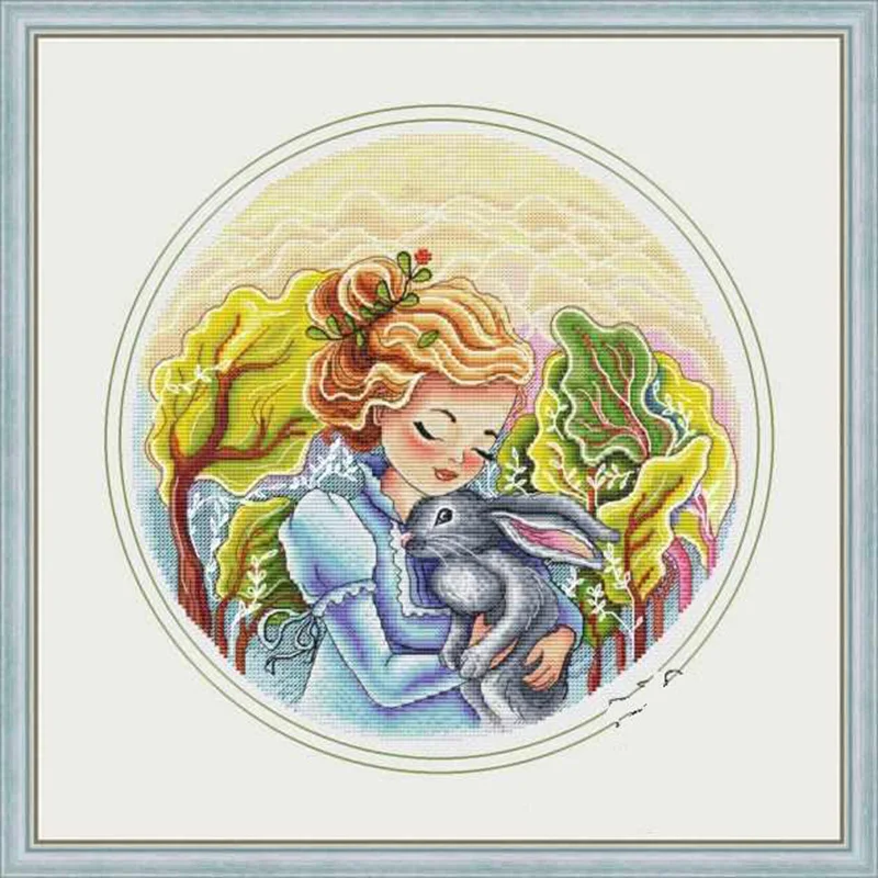 

1487 HomeFun Cross Stitch Kits Package Greeting Needlework Counted Kits New Style Joy Sunday Kits Embroidery Cross-stitch