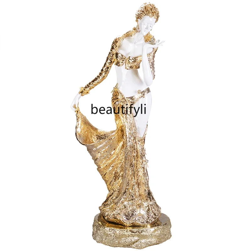 

11841GY European-Style Large Floor Home Jewelry Decoration Character Beauty Flower Arrangement Furnishings Ornaments Art Furnish