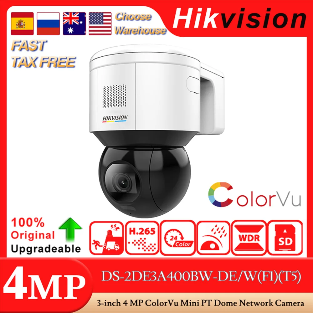 camera ip de rede hikvision mini pt dome poe original ds2de3a400bw de f1 t5 ds 2de3a400bw de w f1 t5 4mp colorvu ip66 01