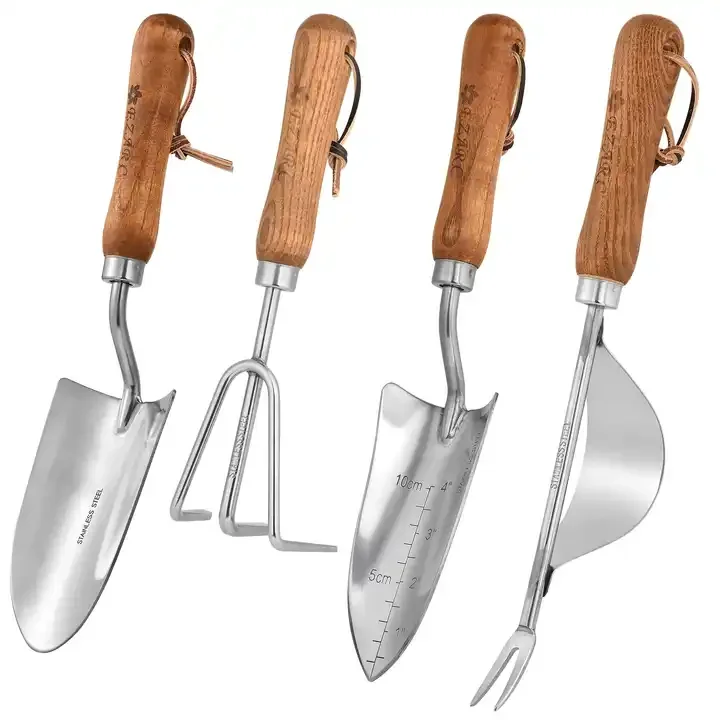 

EZARC Stainless Steel Gardening Tools Kit with Wood Handle Indoor Outdoor