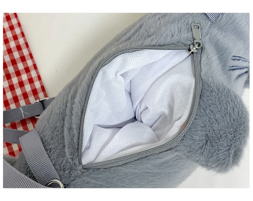 Modische Weiche Flauschige Niedliche Robben-Schultertasche Cartoon Leichte Handytasche Stoff Verstellbare Trageriemen Handtasche Damen-Accessoires – Detail 11