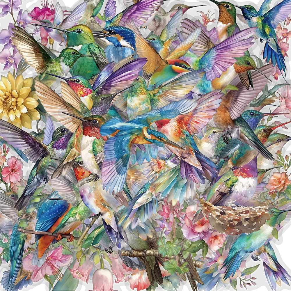 

50 шт. наклеек с колибри, креативные, для телефона, скейтборда, DIY, модные, для общежития, ностальгические, водонепроницаемые