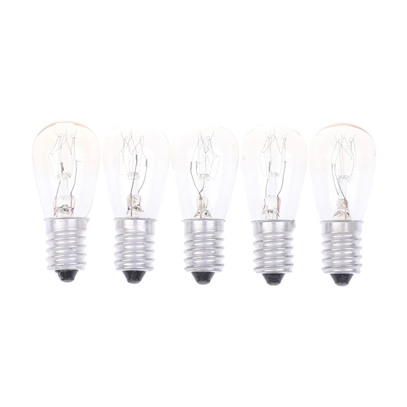 Ampoule globe de lampe à sel E14, ampoules structurels entes pour réfrigérateur et four, ampoules de rechange, 10 W, 15 W, 20 W, 25W, 220V-230V, 5 pièces