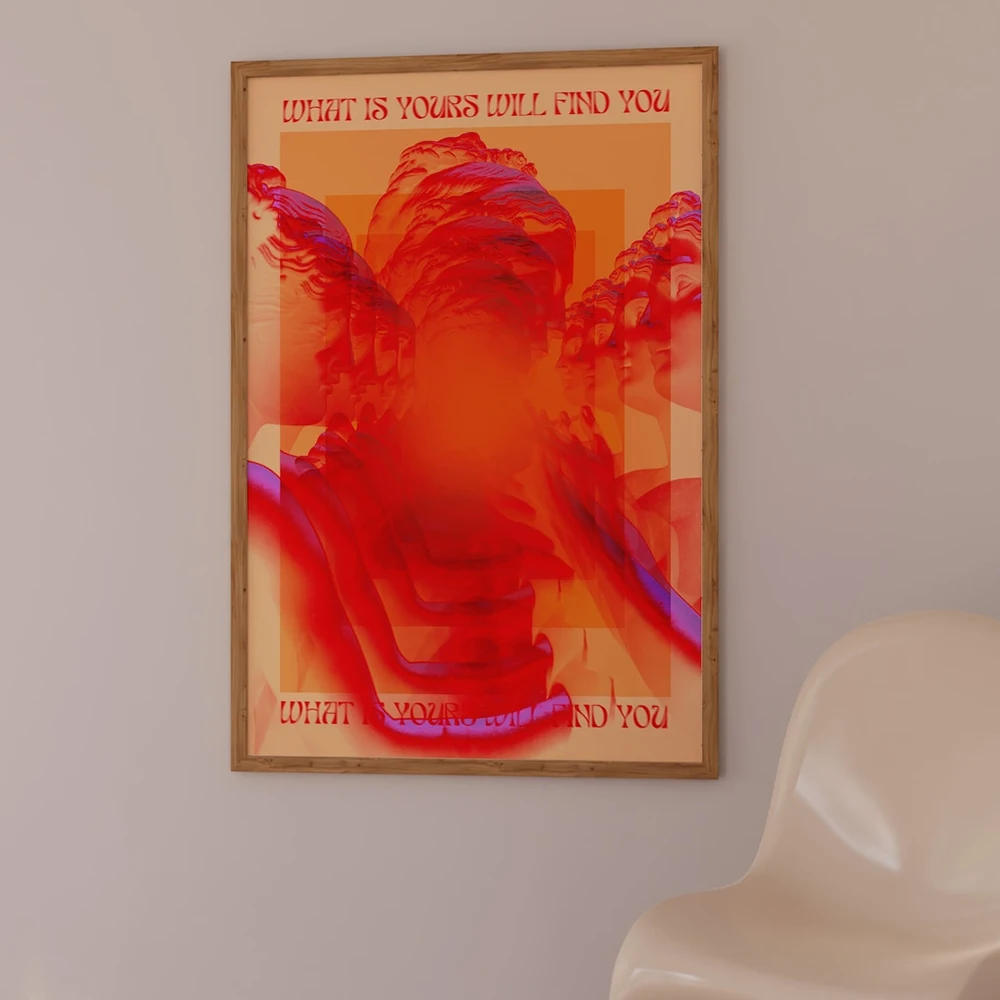 Modern Trendy Abstract Affirmation 70s Vintage Wall Art Prints Canvas Painting Poster Picture For Living Room Home Decor