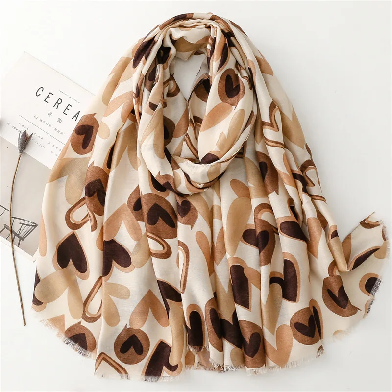 

Women Fashion Print Scarf Viscose Bufanda Muslim Hijabs Cotton Soft Stole Pashmina Female Shawl and Wraps Sun Production Stole