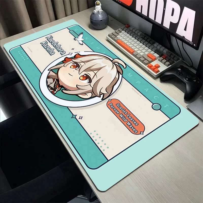 Genshin 충격 마우스 패드 컴퓨터 Mousepad XXL 키보드 패드 대형 노트북 매트 속도 안티 슬립 데스크 매트 사무실 마우스 패드