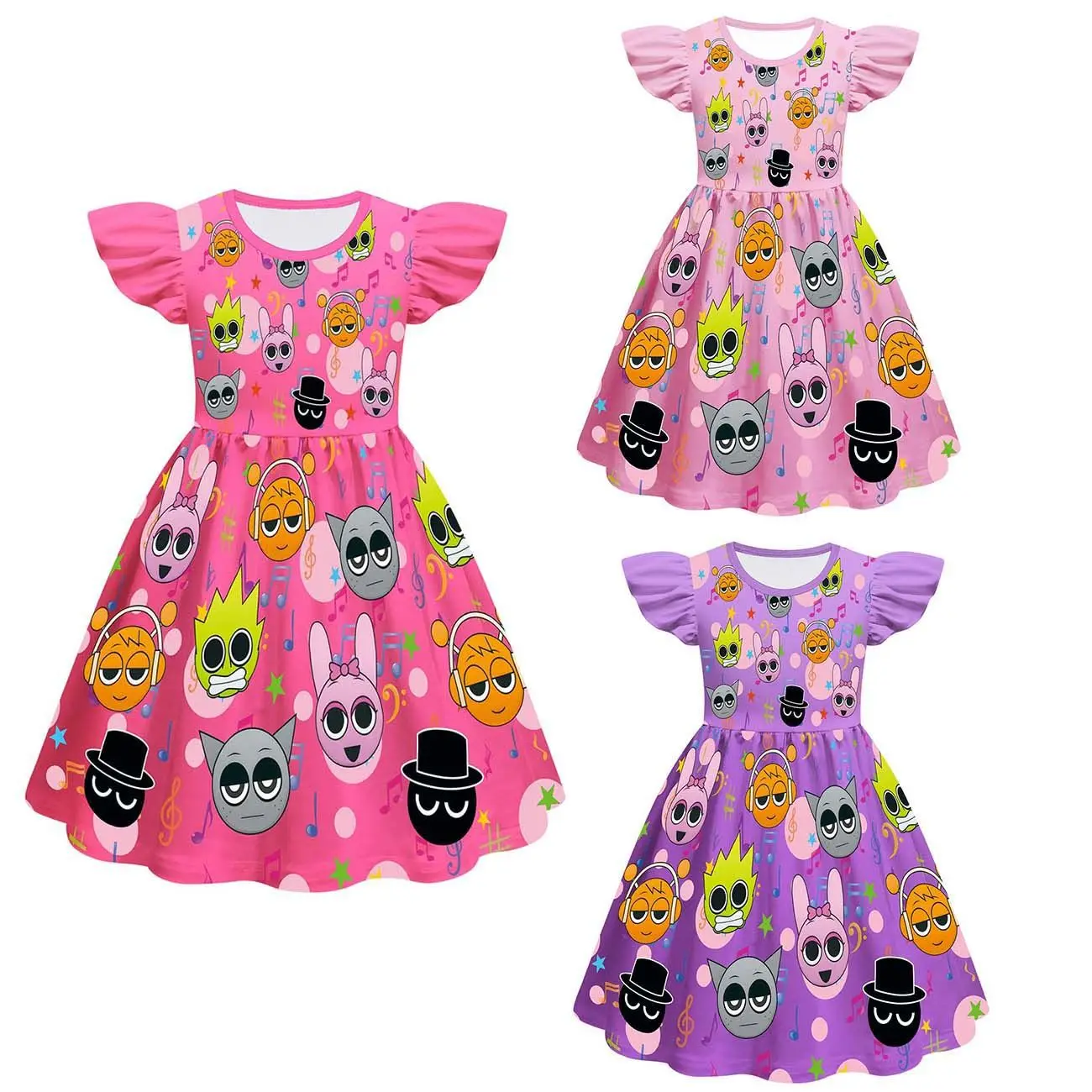 Película Sprunki niños Cosplay disfraz juego Incredibox verano niñas vestido de princesa niños fiesta de cumpleaños ropa de Carnaval