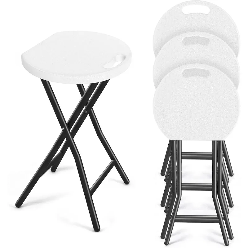 

TAVR Furniture Portable Folding Chair with Handle, Heavy Duty Round Fold Stool Chair with 500lbs Capacity for Adults