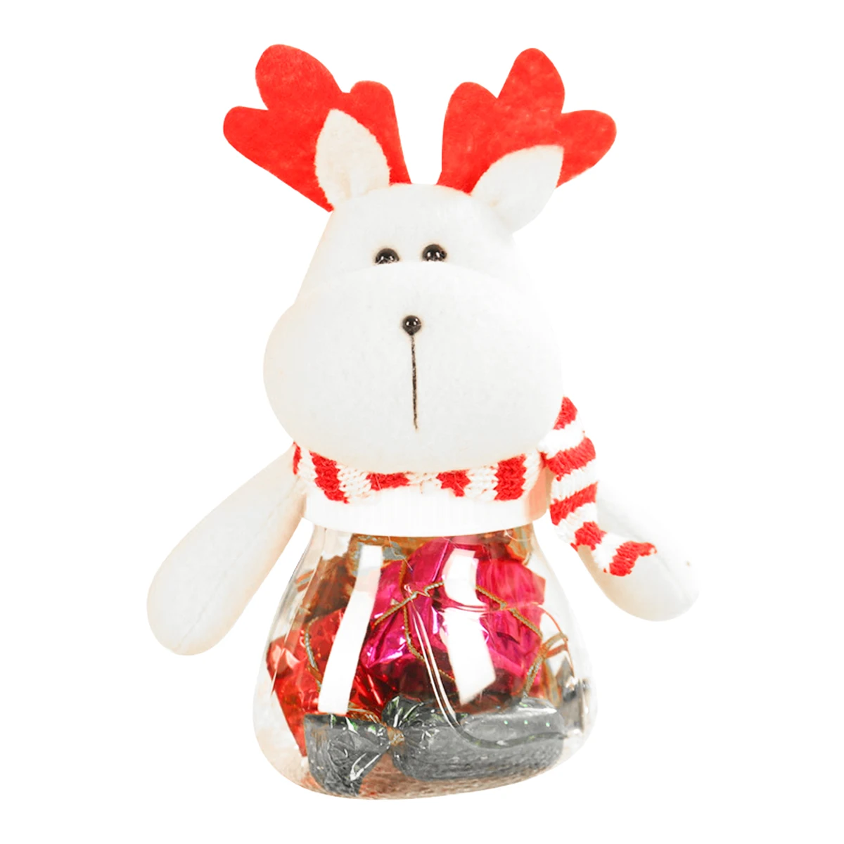 

3Pcs Christmas Candy Box Clear Plastic Candy Jars Storage Container Decoration Santa Snowman Elk Christmas Cookie Jar
