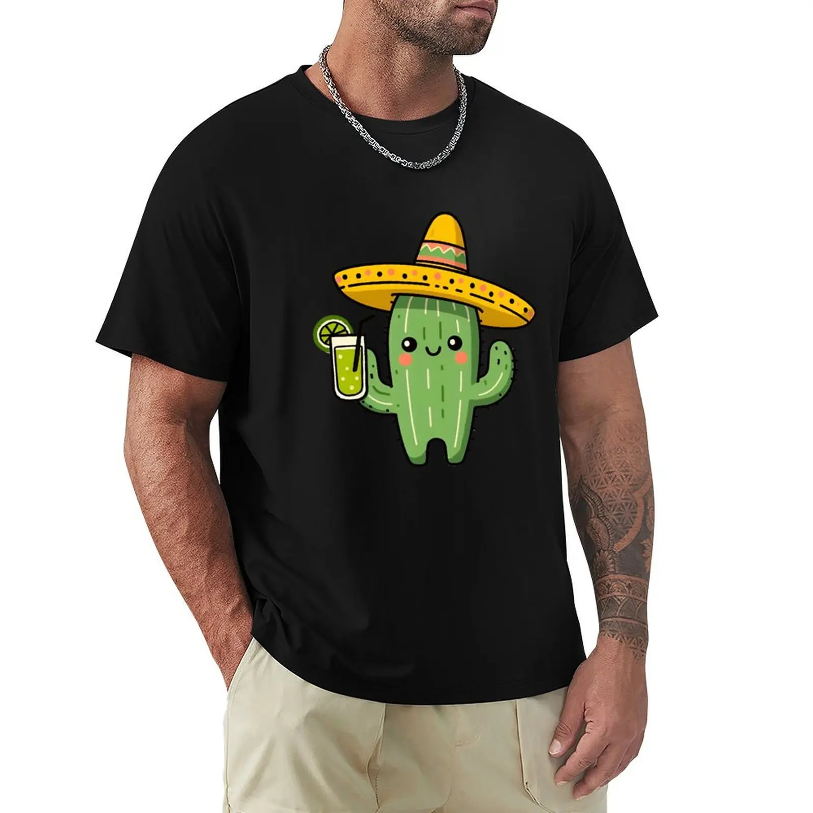 

happy cactus , Cinco de Mayo Mexican funny cacti drinking juice T-Shirt custom t shirt men t shirts