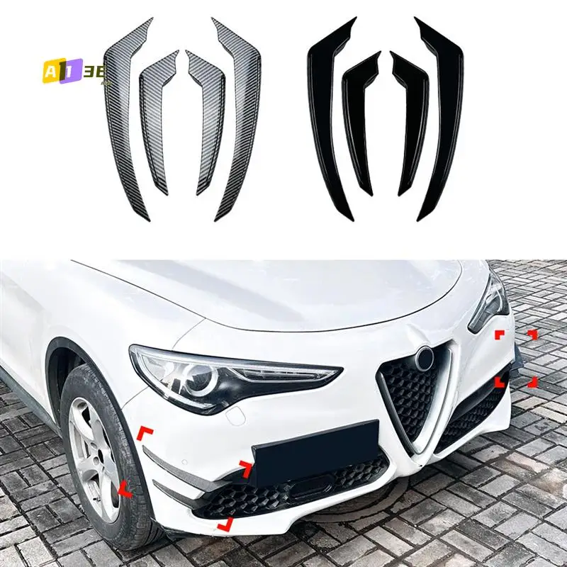

A03E-Car Front Bumper Spoiler Splitter Cover Side Lip Splitter Trim For Alfa Romeo Stelvio 2017+