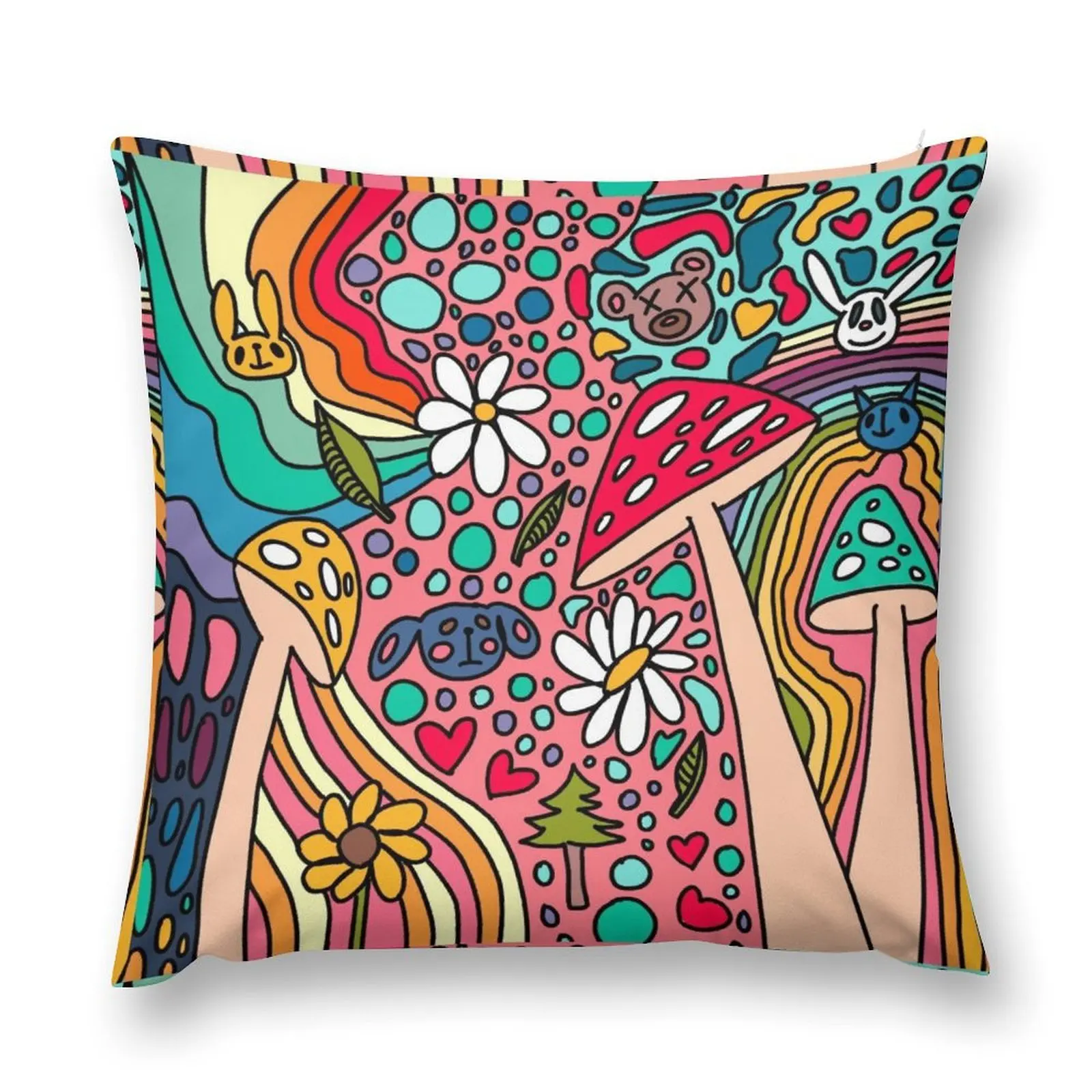 

colourful mushroom forest Throw Pillow christmas ornaments 2025 Cushions luxury throw pillow covers pillow