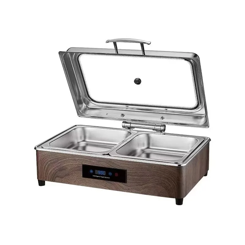 Hotel breakfast luxury upgrade juice station wood grain stainless steel self-service insulated cabinet