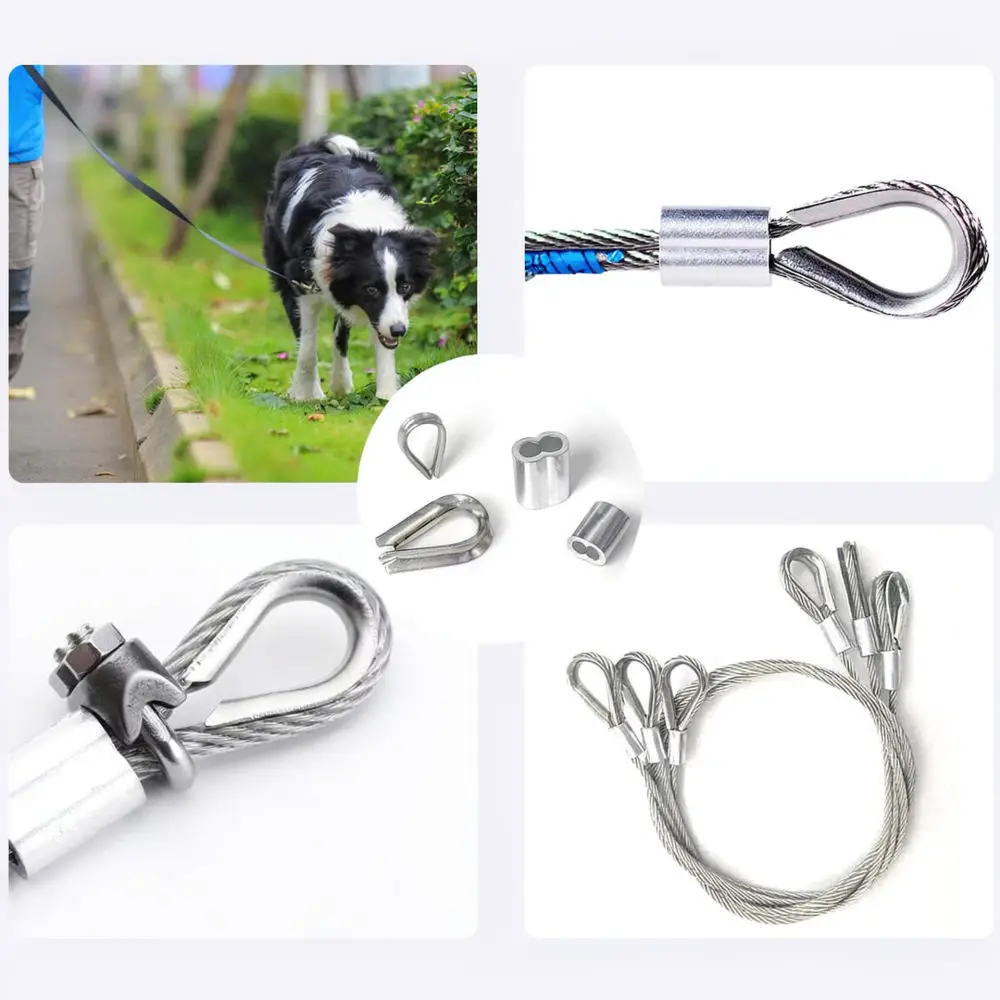 Stainless Steel Cable Thimbles And Aluminum Crimping Sleeves Set Rigging Hardware For Wire Rope Tightening Solutions