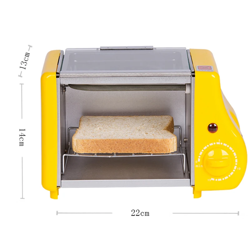 for Cute mini oven fried baking two in one breakfast machine multi-function roaster 1-15min timing roasting machine 220W 220V