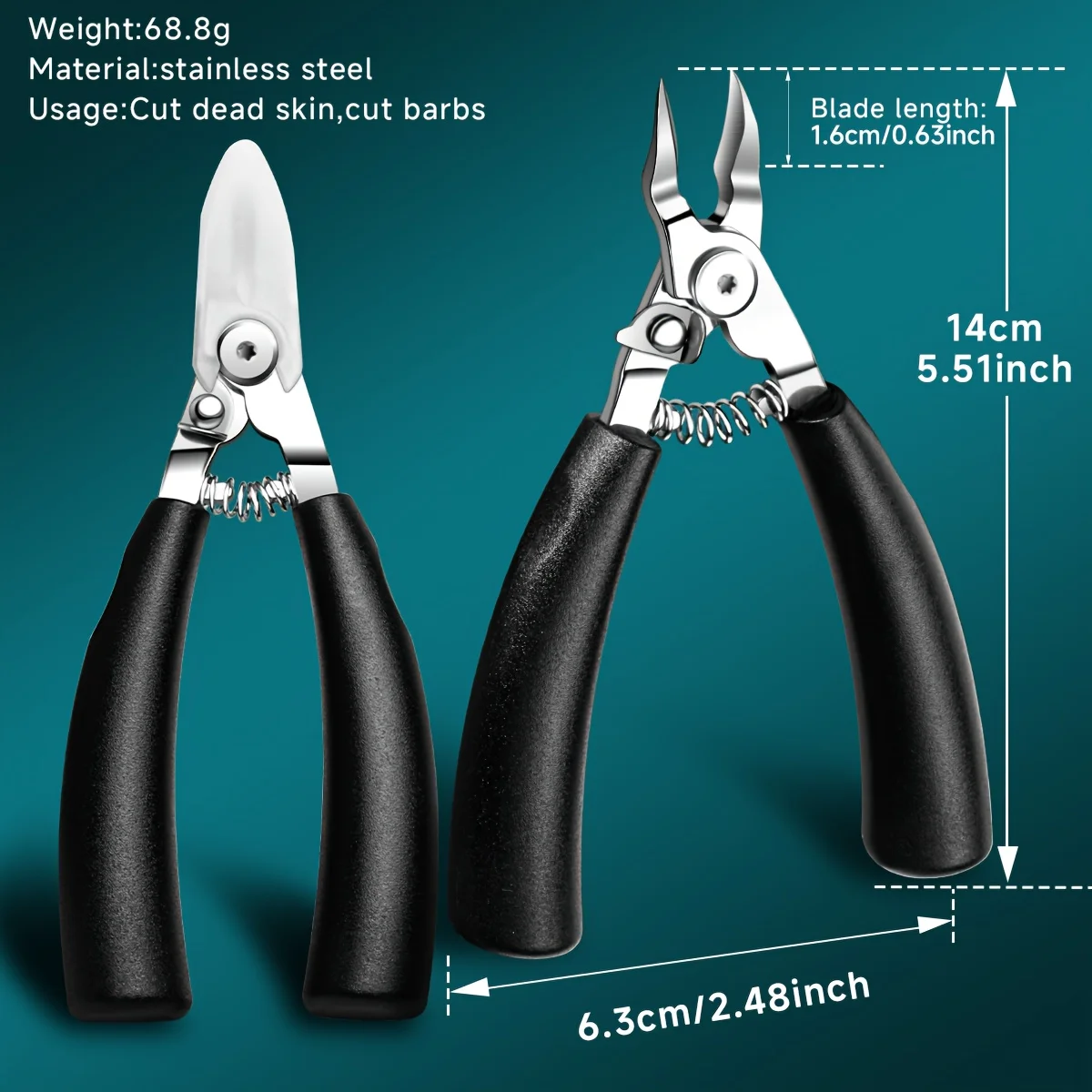 Heavy-Duty Toenail Clipper Pointed Tip Nail Remover, Suitable for Hard/Thick Nails Ingrown Toenail Trimming, Large Jaw Design