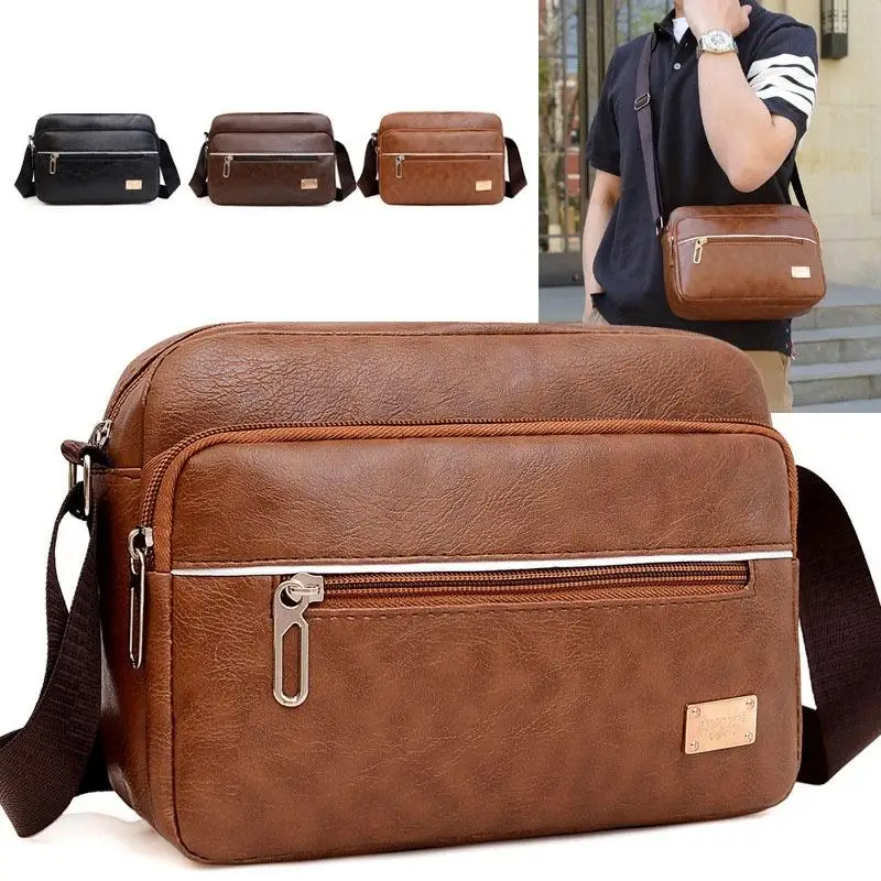 Large Capacity Men's Single Shoulder Bag Waterproof And Wear-resistant Backpack Crossbody Bag Multiple Pockets For Business