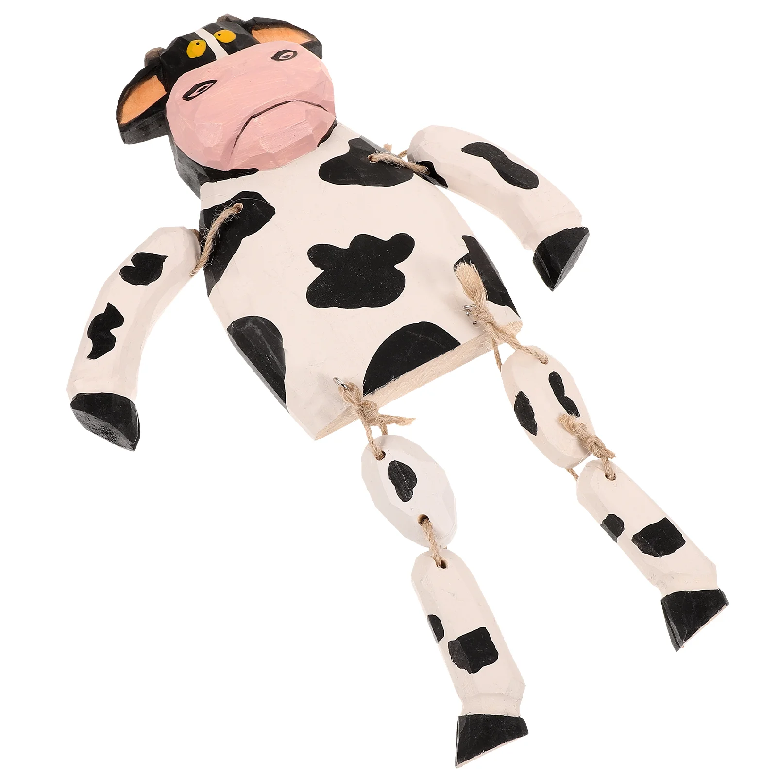 

Wooden Crafts Cow Figurine Dairy Figurines Small Statues Animals Figures Tabletop Tiny Decorative Toys