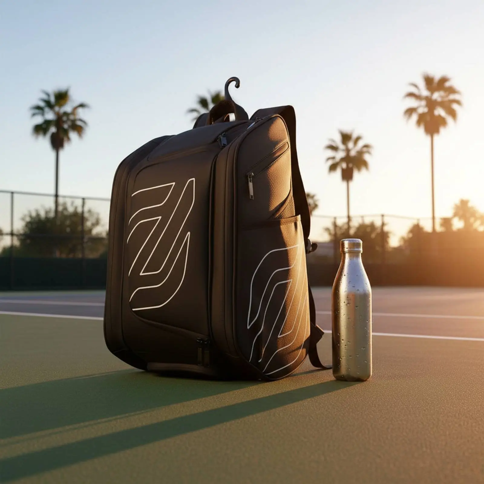 Pickleball Backpack Side Pockets Tennis Backpack Badminton Racket Bag Lightweight Pickleball Sling Bag Water Resistant view 3