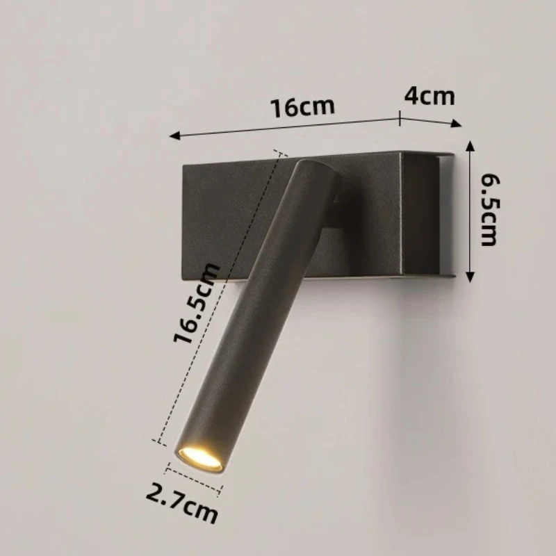 LED-wandlamp Leeslamp voor slaapkamer Hotel Hoofdeinde Nachtboeklamp Moderne verlichting Wit Zwart Vlek voor woonkamer Achtergrond