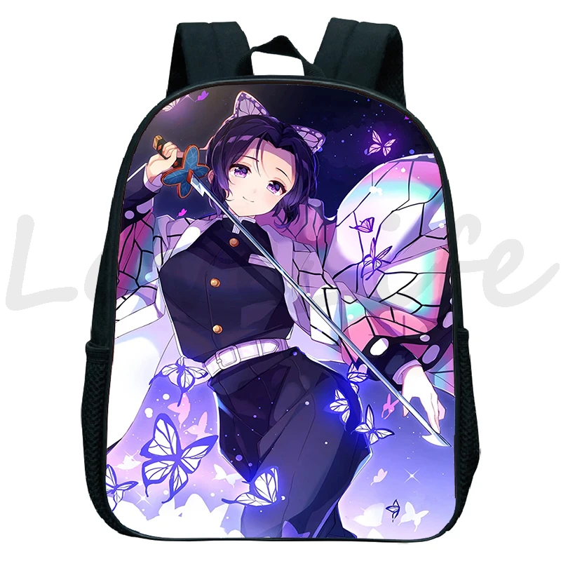 Demon Slayer:Kimetsu No Yaiba zaino borse da scuola per bambini Nezuko Kochou Shinobu Anime Bagpacks Kindergarten Bookbag Mochila