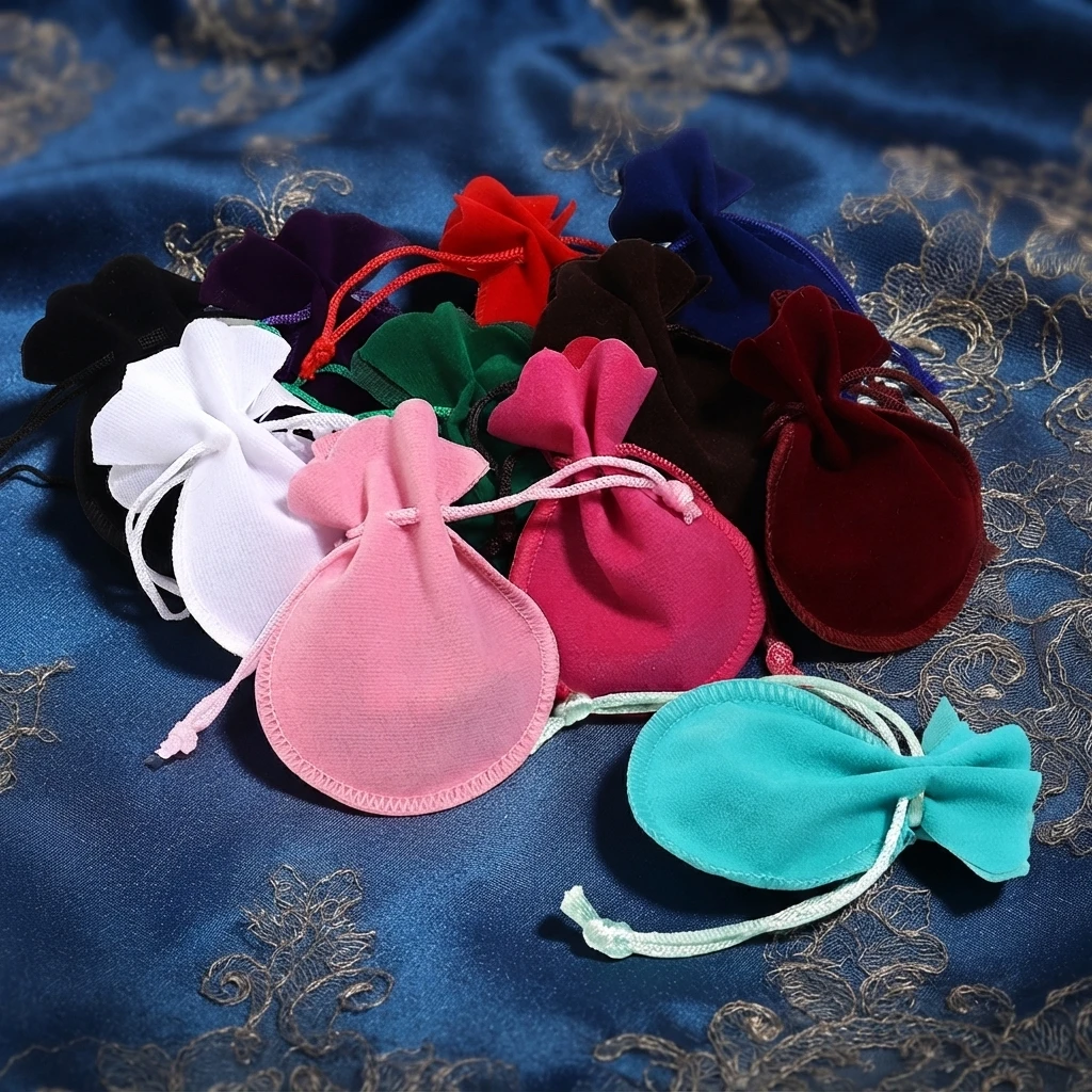 10pcs Gourd Velvet Gifts Bags Colorful Drawstring Jewelry Bags Storage Pouches For Wedding Christmas Party Gifts Packaging Bags