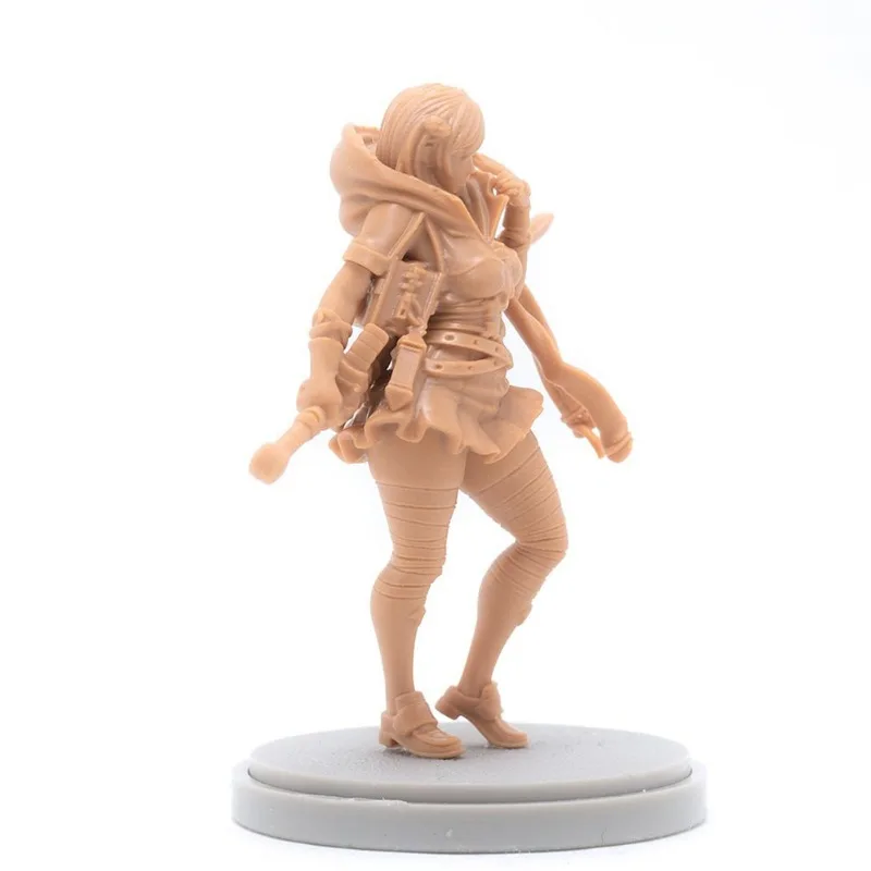 30mm Base Kd Resin Figures Model Assembled Kits Hobby Miniature Toy Beauty Soldier Goddess Series Unassambled Unpainted C509