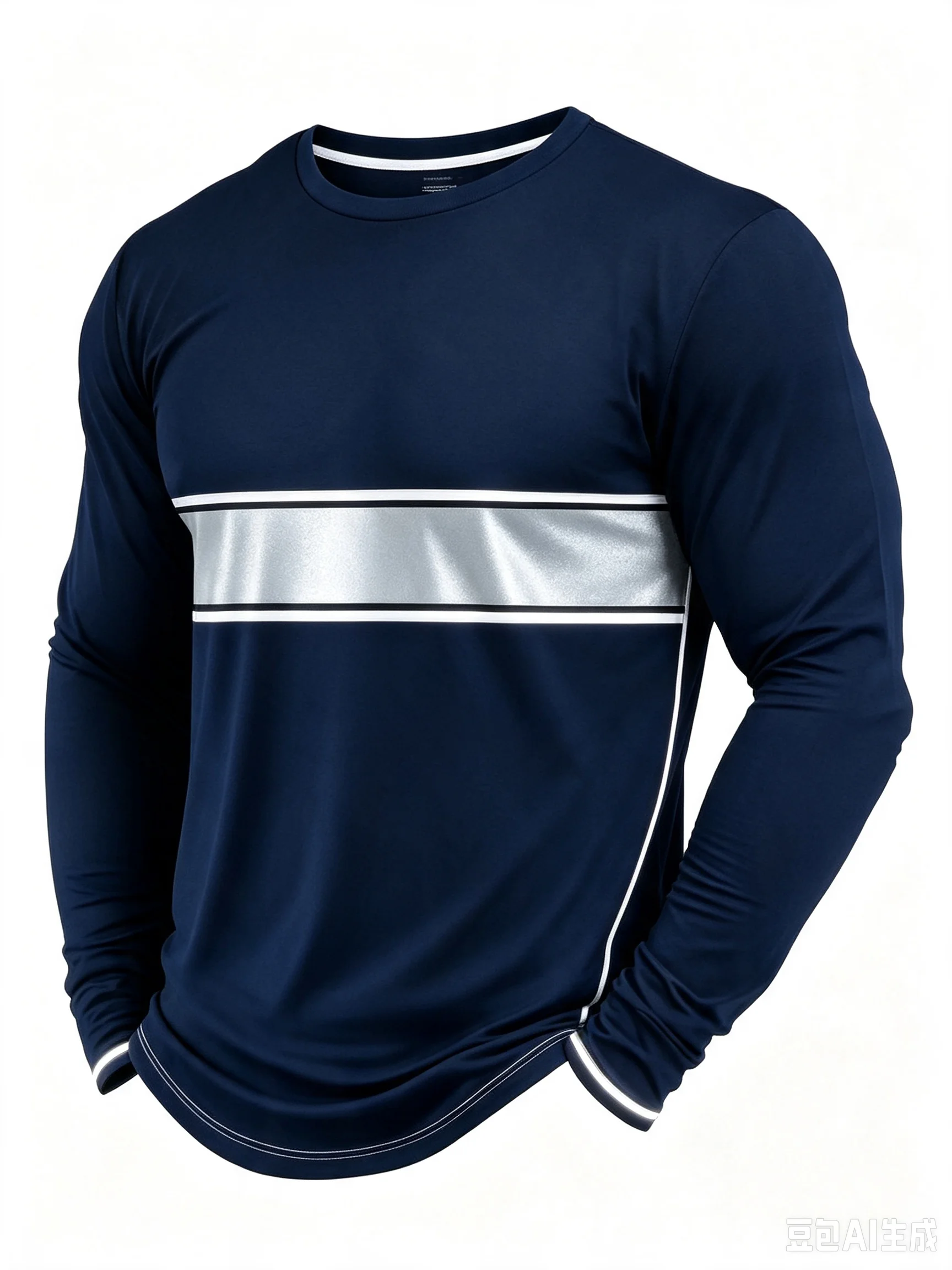 Striped Long Sleeve T-Shirt for Men Casual Crew Neck Athletic Workout Tee Autumn and Winter Thin Fashion Long Sleeved Pullover