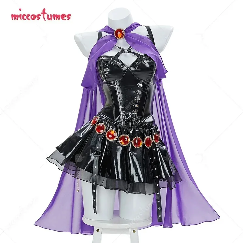 

25COSMiccostumes, женский повседневный костюм с запахом ворона, майка и юбка на бретелях с прозрачной накидкой и поясом с капюшоном, костюм для косплея