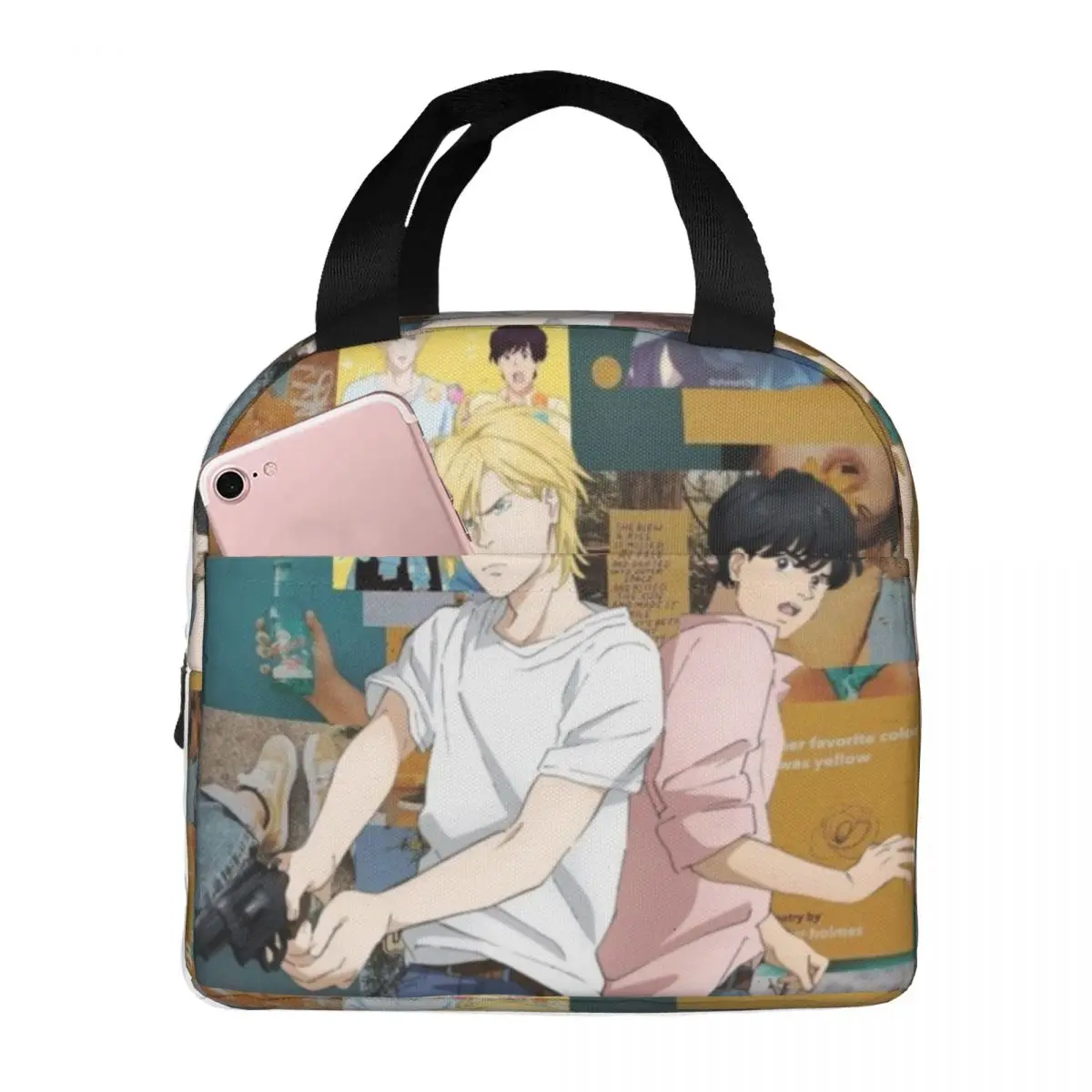 Banana Fish Anime Insulated Lunch Bag Food Container Bags Portable Cooler Thermal Lunch Boxes For Travel