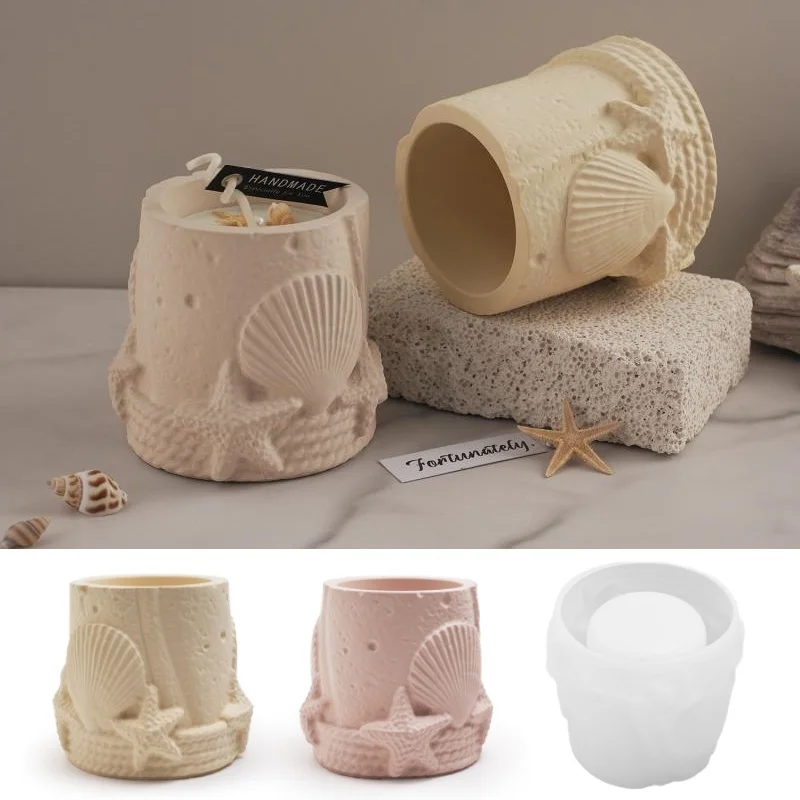 Marine Organism Candle Jar Crystal Epoxy Resin Mold DIY Shell Starfish Pen Holder Plaster Silicone Molds For Jewelry Storage - view 2