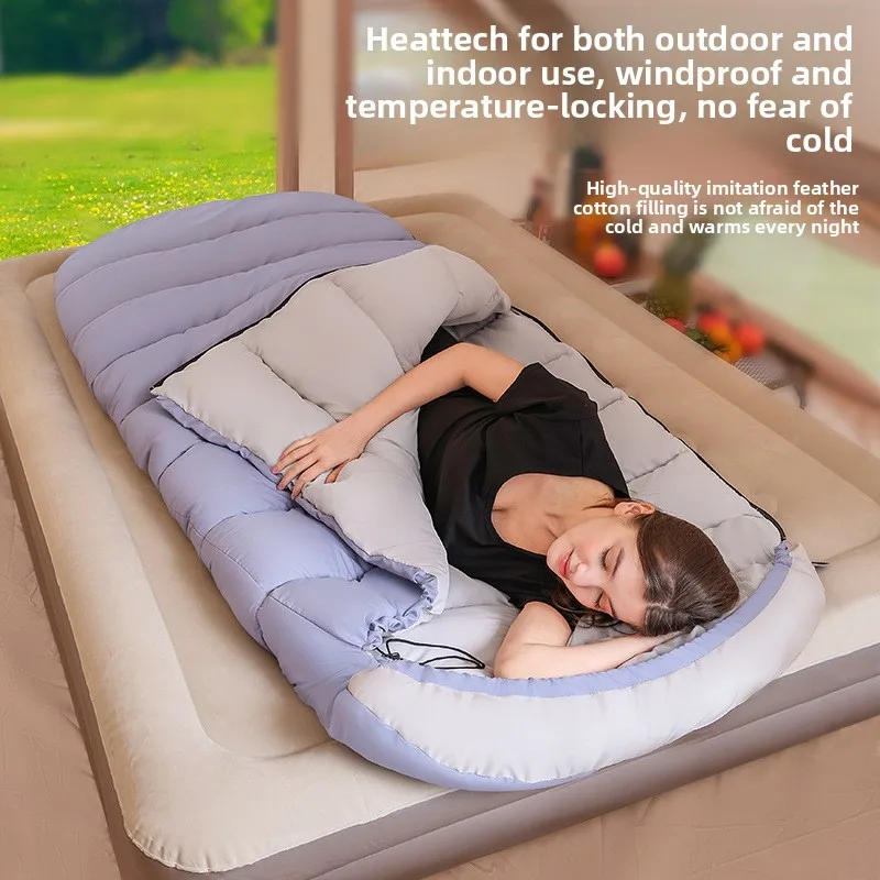 100cm Widened Adult Double Sleeping Bag 4 Season Lightweight Portable Anti-dirty Sleep Sack For Outdoor Camping Travel