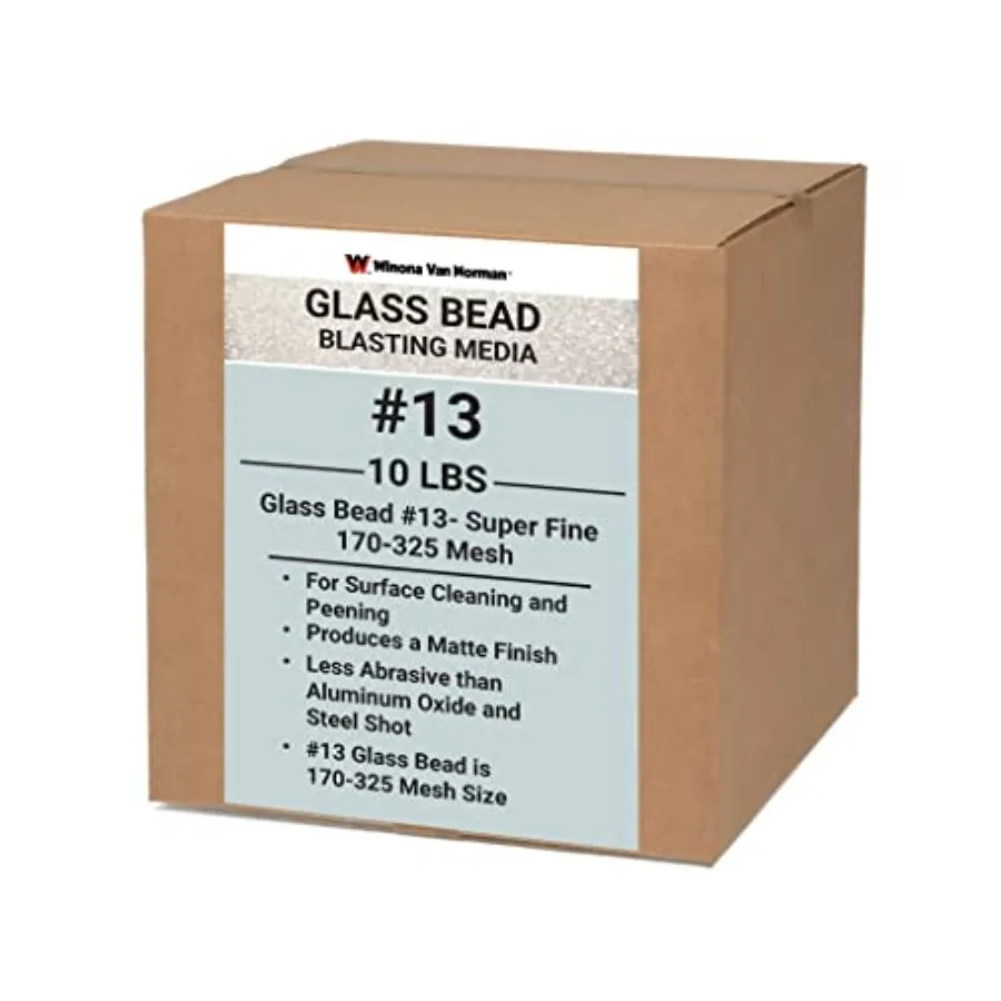 

Glass Bead #13 Sand Blasting Media - Ultra-Fine Size - 170-325 Mesh - Glass Bead Media for Sandblasting 10lbs