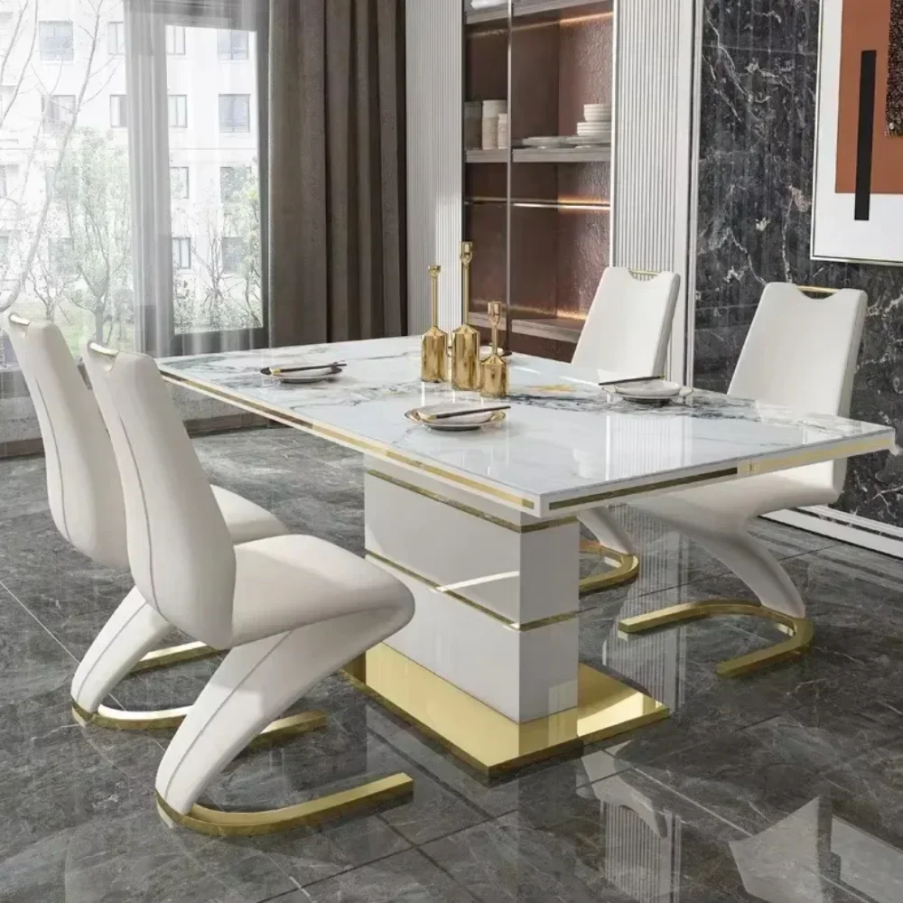 

m for Marble Square Dining Table Set 4 Chairs and 6 Chairs,modern Luxury Gold with 6 Restaurant Dining Room Furniture m