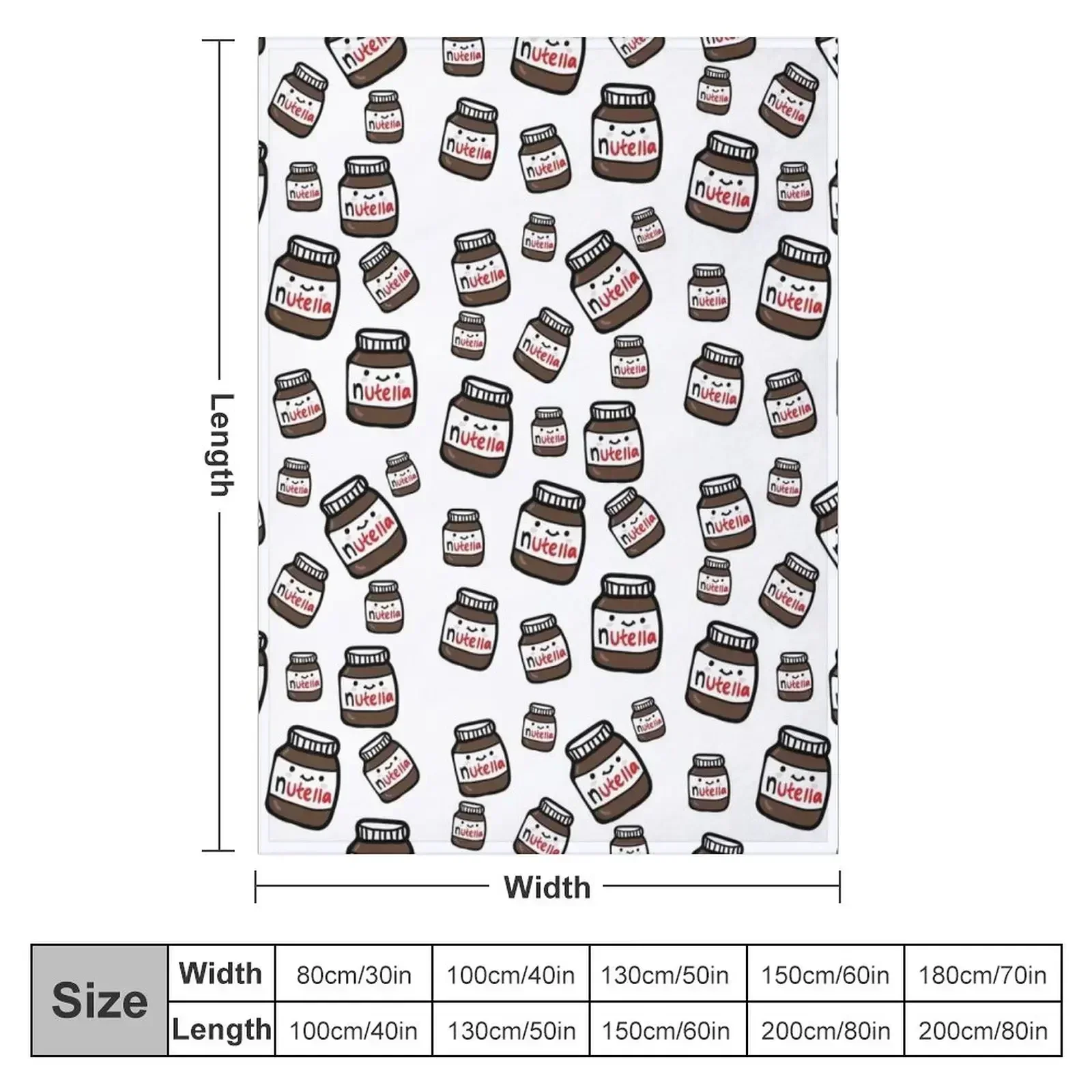 cute nutella stickers Throw Blanket couch cozy soft plush fuzzy picnic outdoor blanket