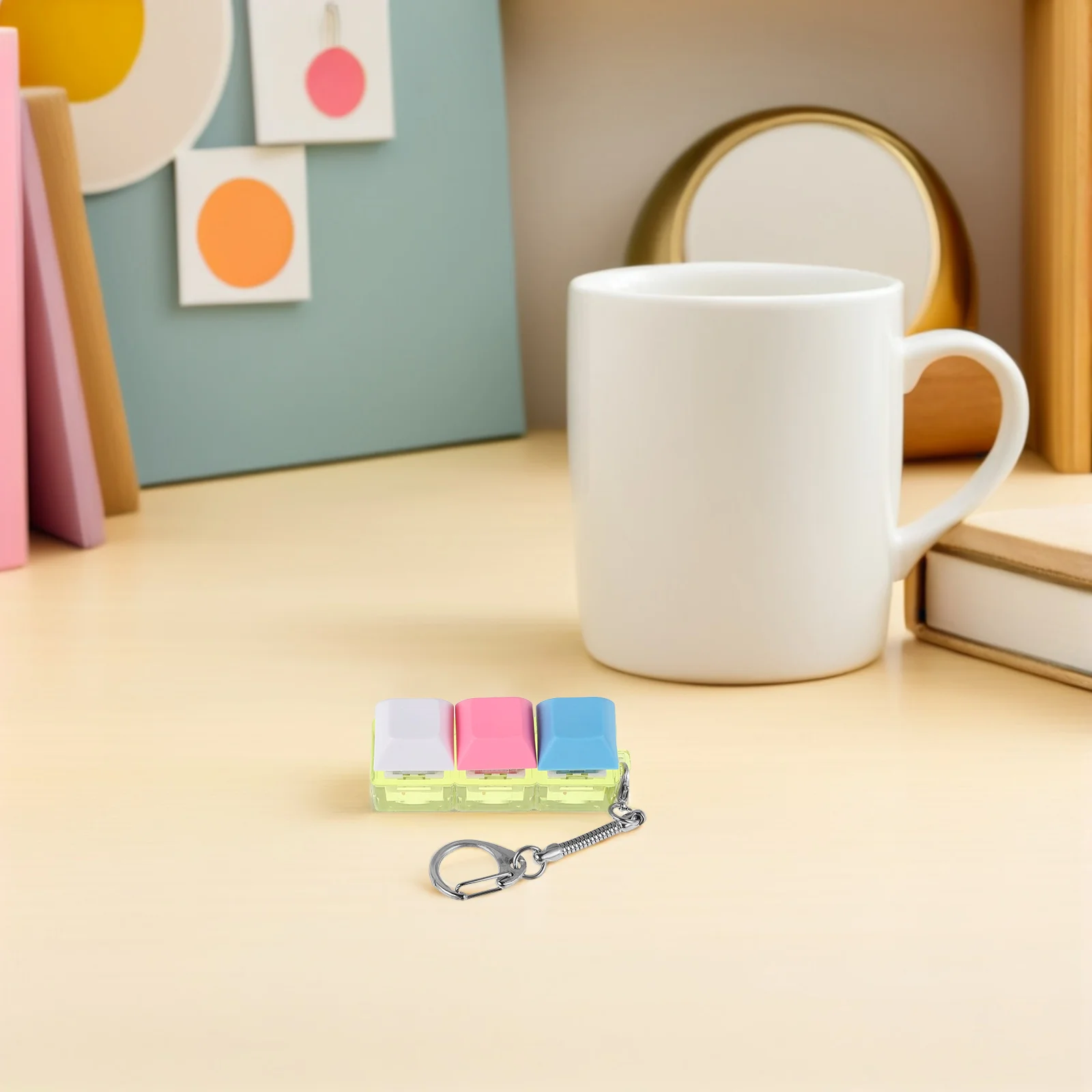 Leuke toetsenbord sleutelhanger geluid fidget draagbare zintuiglijke leuke sleutel decoratie transparant ontwerp sleutelhanger hanger voor