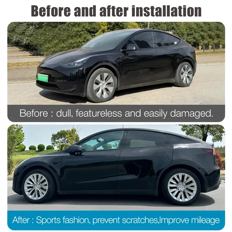 4 Stück Radkappen für Tesla Model Y 19 Zoll Radabdeckung Ersatz Performance Vollradkappe Autozubehör 2018-2024 2023 2022 – Detail 7