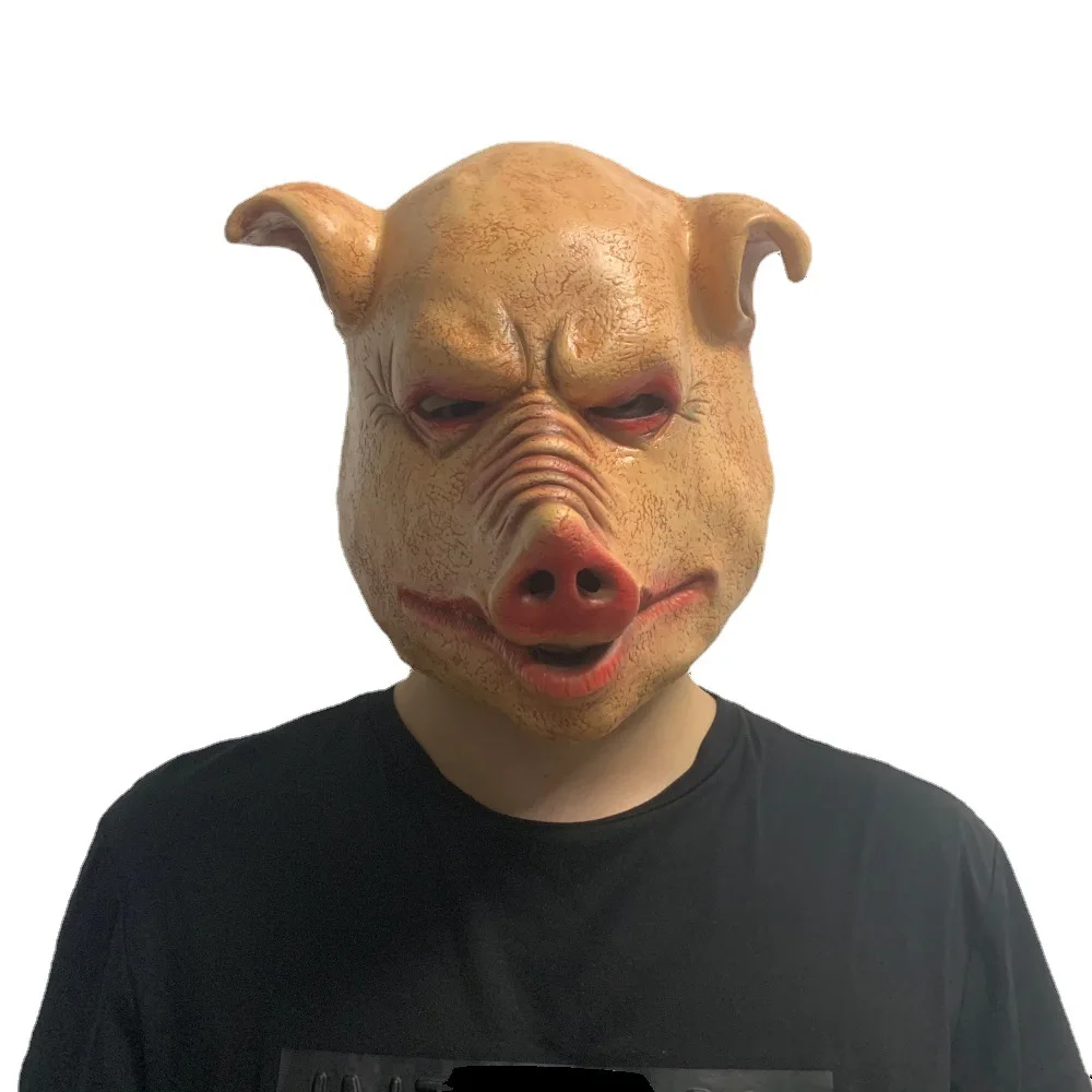 

New Halloween Pigsy Pig Head Mask Party Mock Horror Headset Ghost Festival Party Mask Party Mask Movie Escape Room Props