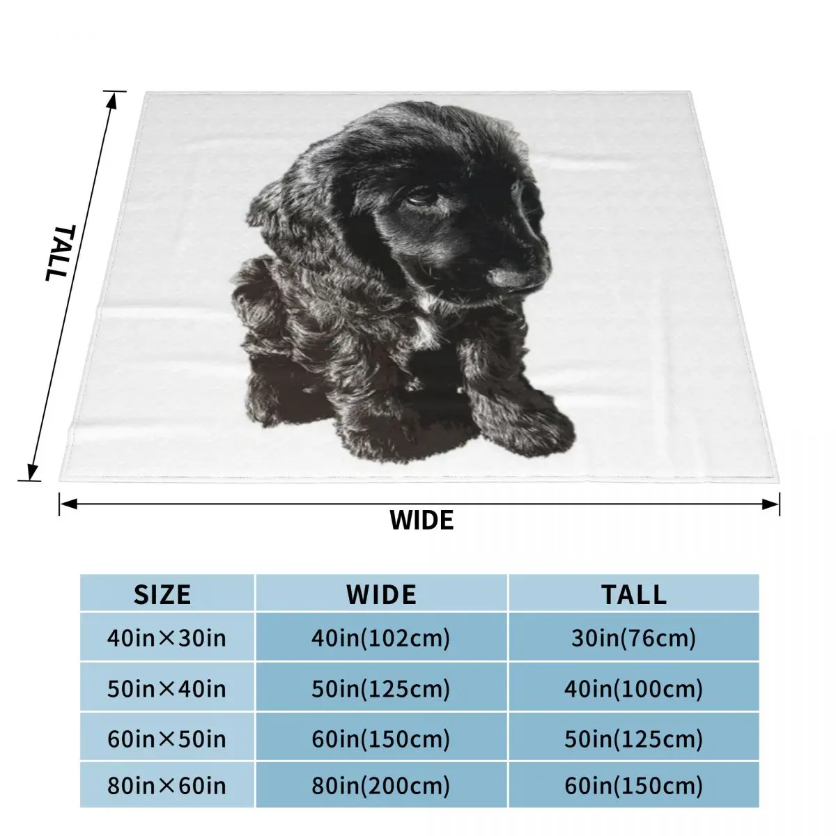 English Cocker Spaniel Black Puppy Dog - Adorable! An Ultra-Soft Micro Fleece Blanket