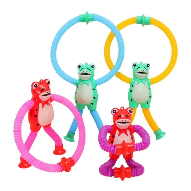 

Sensory Tubes Stretchy Suction Cup Toy LED Telescopic Suction Cup Frog Toy Fidget Toys For Fun Birthday Gifts For Kids