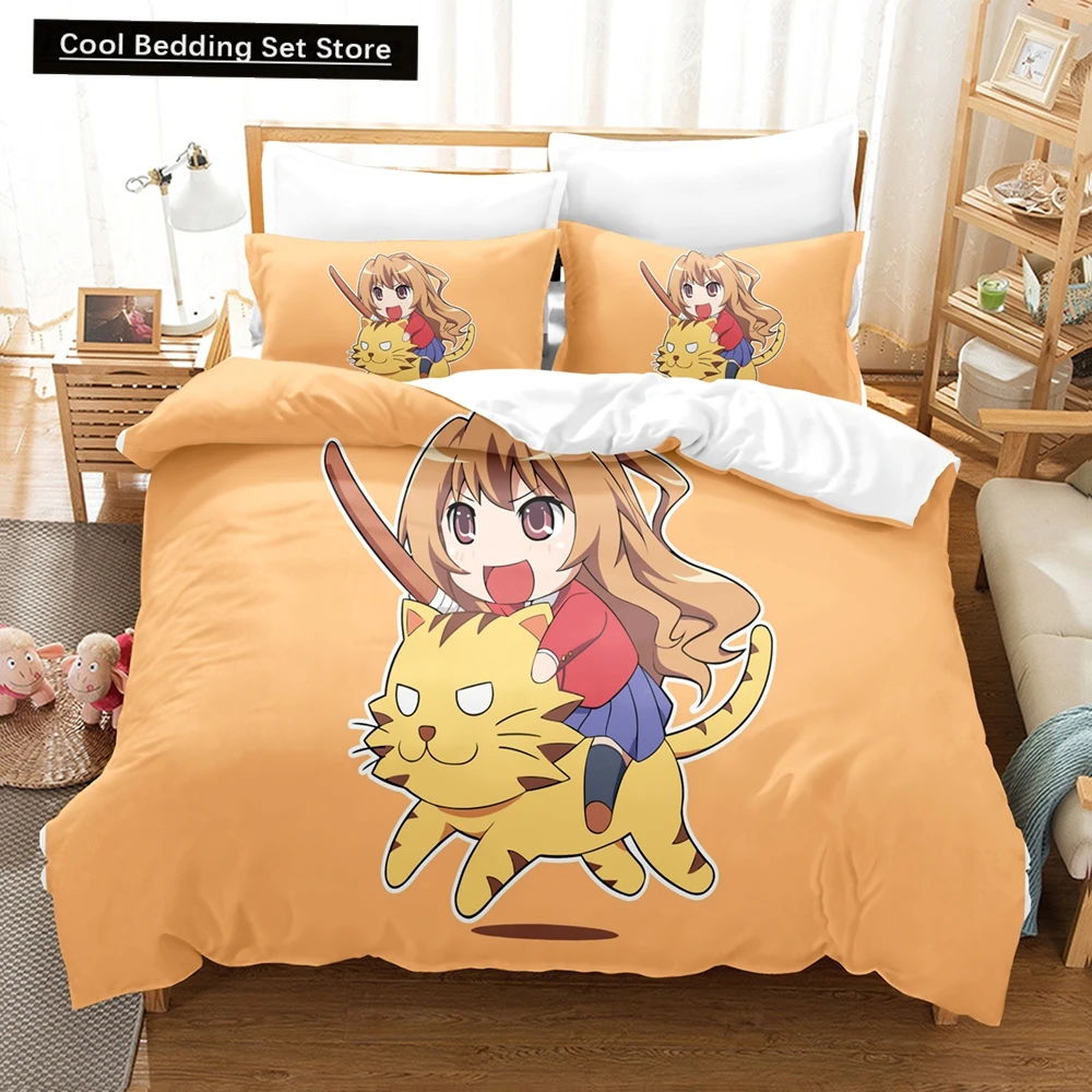

New Japan 3D Print Anime TIGER×DRAGON! Bedding Sets Duvet Cover Set With Pillowcase Twin Full Queen King Bedclothes Bed Linen