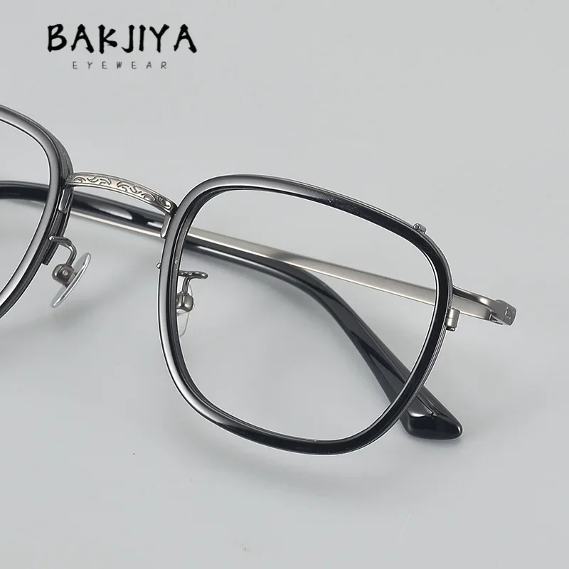 Vintage Titanium Acetate Glasses Frame Personality Retro Square Large Men Women Eyeglasses Frame Premium Myopia Reading Eyewear