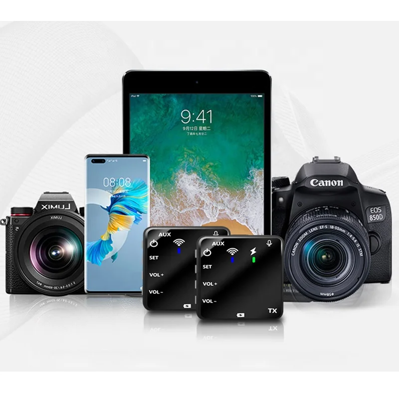 Dieci articoli TLF Xtuga CMX4 CMX3 Smartphone Microfono wireless ultracompatto Microfono a doppio canale per DSLR