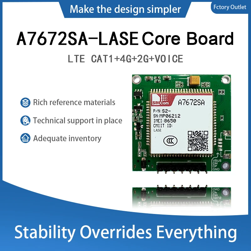 A7672SA-FASE A7672SA-LASE 4G Cat 1 with GSM GPS Module development Core Board TTL Serial Port 1PCS