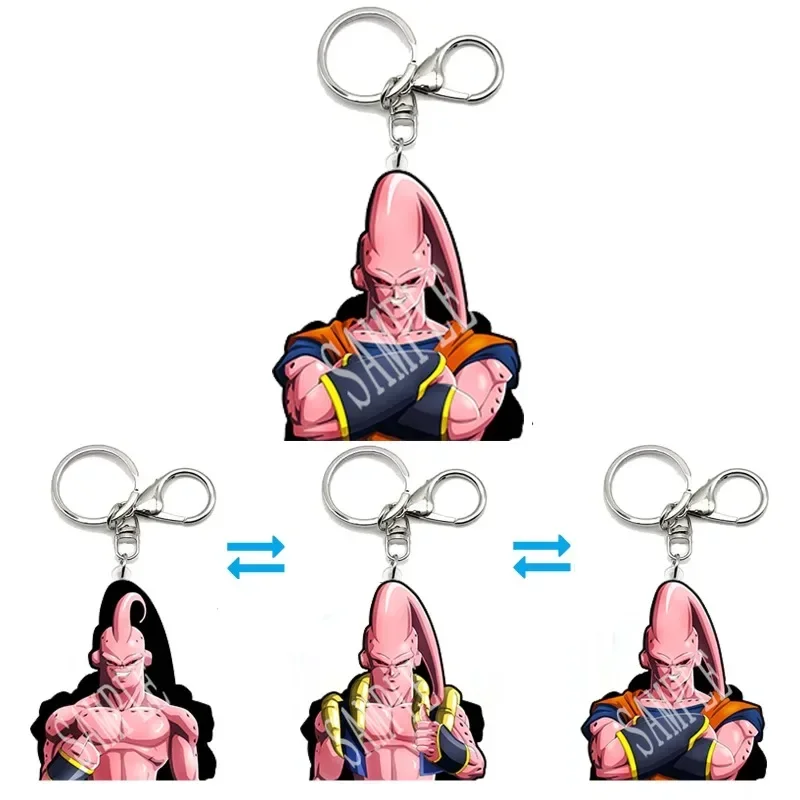 Anime Dragon Ball Majin Buu Acrylic Motion Key Chains Car Keyring Bag Pendant Peripheral Gift Creative Ornaments