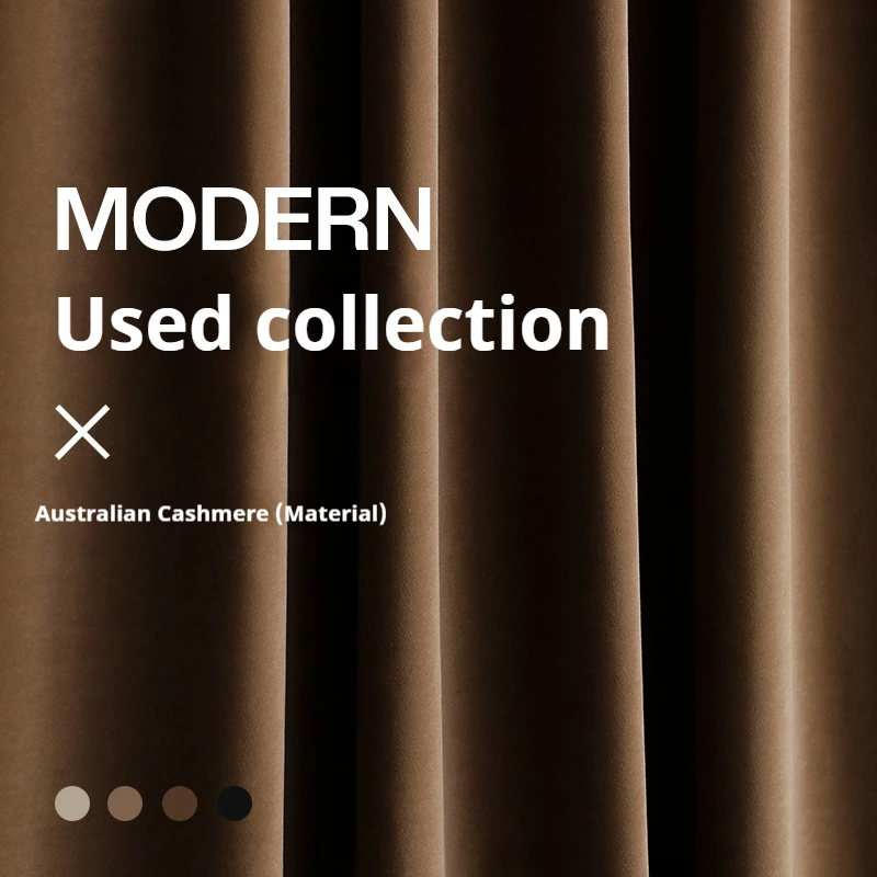 1PC Velvet Blackout Curtains, Brown Insulation Curtains, Room Curtains Super Soft Luxury Curtains for Living Room Bedroom
