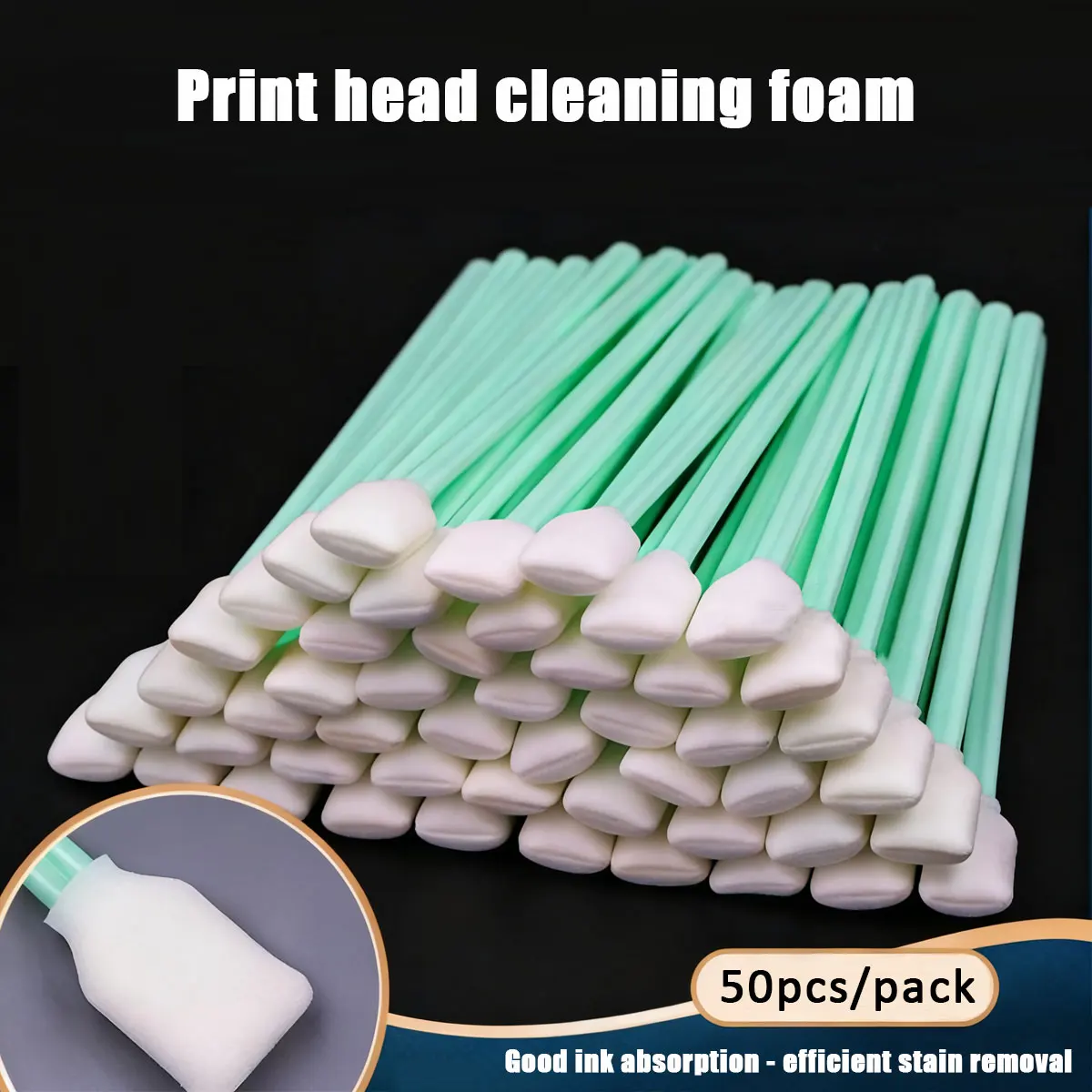 

50/100Pcs Inkjet Printhead Cleaning Foam For Epson Roland Mimaki Mutoh Cleaning Tool Printhead Cleaning