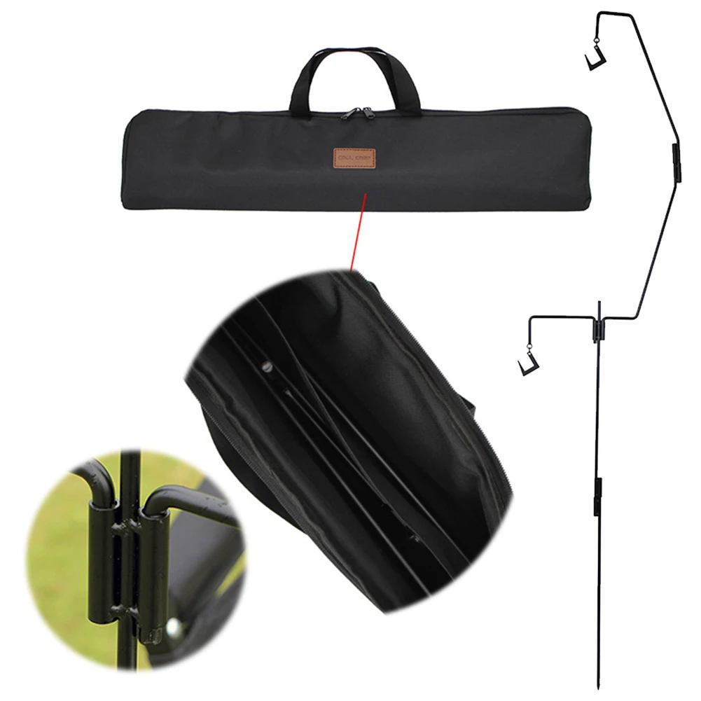 

Outdoor Light Stand Hook with Storage Bag Folding Lamp Holder Detachable Camping Lights Support Camping Equipment